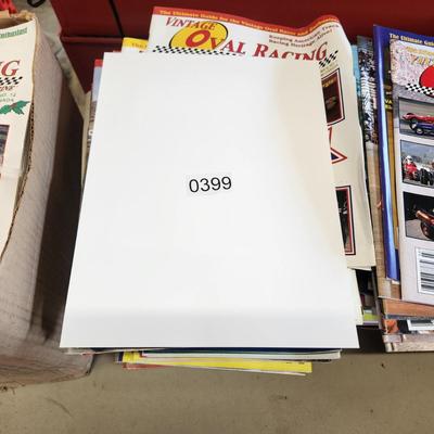 3 stacks of Vintage Oval Racing Magazines