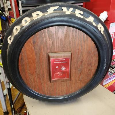 1973 Summit Point Spring Nationals Award with Vintage Goodyear Racing Tire
