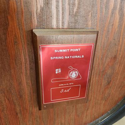 1973 Summit Point Spring Nationals Award with Vintage Goodyear Racing Tire