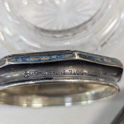 Sale Photo Thumbnail #2031: Vintage Vanity Powder Jars Lids Stamped Axe With 3 X's Sterling 7100-1 DH 88g