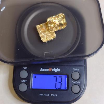 14 Karat Yellow Gold Post Earrings- Gold Nugget Design- Approx Total Weight 7.3 Grams (#51)