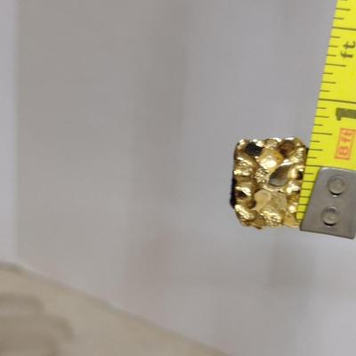 14 Karat Yellow Gold Post Earrings- Gold Nugget Design- Approx Total Weight 7.3 Grams (#51)