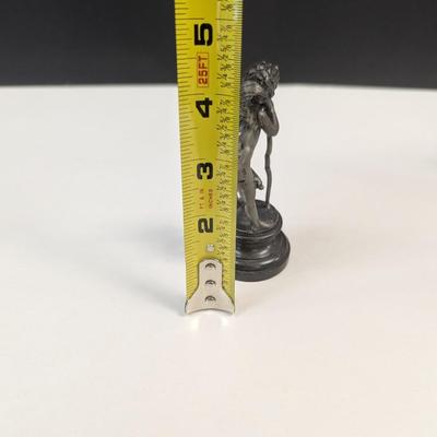 Sale Photo Thumbnail #585: Vintage Metal Cherub Statue 4" Tall