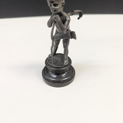 Sale Photo Thumbnail #582: Vintage Metal Cherub Statue 4" Tall