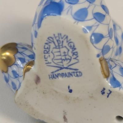 Sale Photo Thumbnail #598: Vintage Herend Blue Fishnet Porcelain Ears Down Bunnies