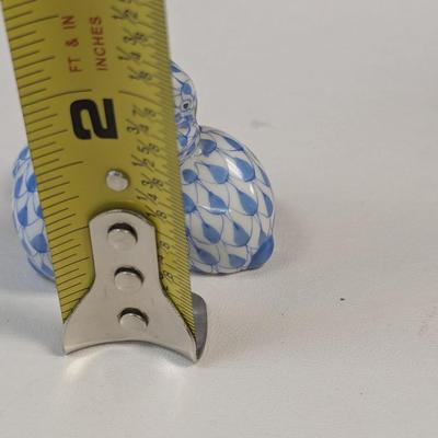 Sale Photo Thumbnail #599: Vintage Herend Blue Fishnet Porcelain Ears Down Bunnies