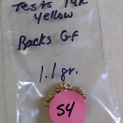 14 Karat Yellow Gold Post Earrings- Approx Total Weight 1.1 Grams (#54)