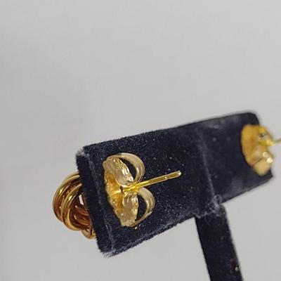 14 Karat Yellow Gold Post Earrings- Approx Total Weight 1.1 Grams (#54)