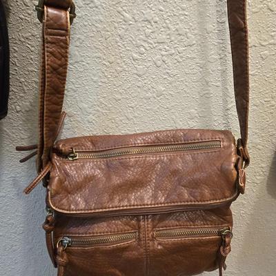 Four small purses - black - brown & white