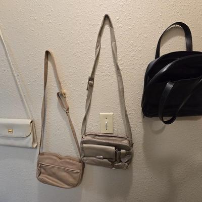 Four purses - White - black and tan