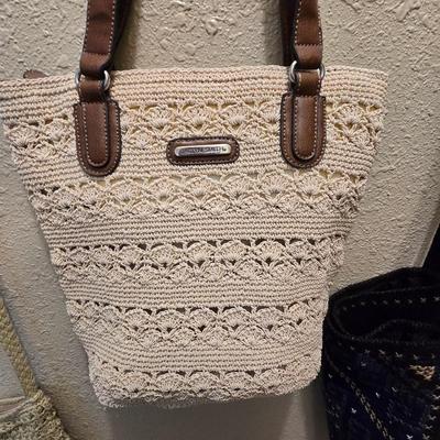 Three hobo style purses - tan and black