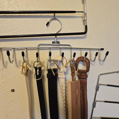 Women's belts with hanger and two hangers for slacks