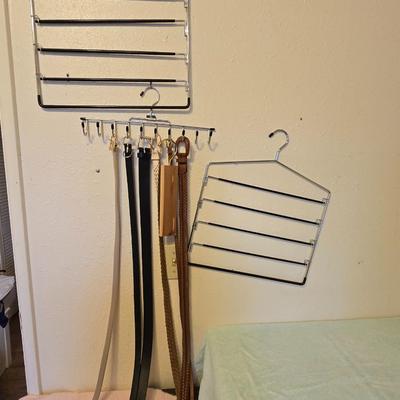 Women's belts with hanger and two hangers for slacks