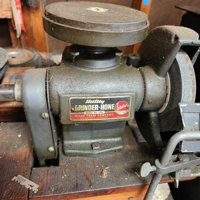 Atlas model 2400 Uility Grinder Hone with Kasson Electric Motor with Bench & accessories shown tested