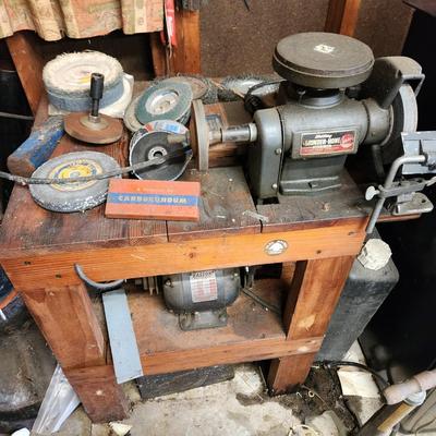 Atlas model 2400 Uility Grinder Hone with Kasson Electric Motor with Bench & accessories shown tested