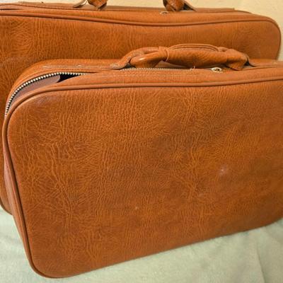 Vintage Samsonite Luggage set with floral print canvas overnight bag