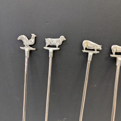 Sale Photo Thumbnail #646: Vintage Metal Animal Stainless Barbecue Skewers Set Of 6 - 15"