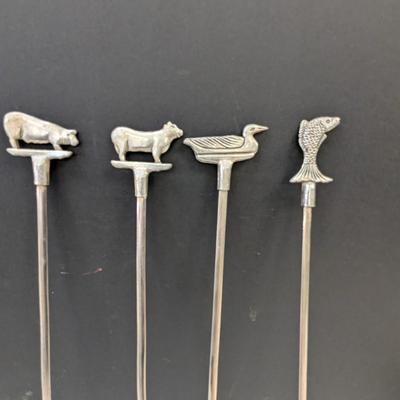 Sale Photo Thumbnail #645: Vintage Metal Animal Stainless Barbecue Skewers Set Of 6 - 15"