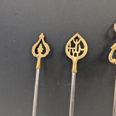 Sale Photo Thumbnail #650: Set Of 4 Vintage Turkish Brass Shish Kabob Skewers