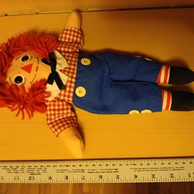 Raggedy Ann & Andy dolls and DVD movie with a discovery kids aquarium and a pair of funny glasses
