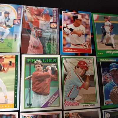 A VARIETY OF SPORTS TRADING CARDS