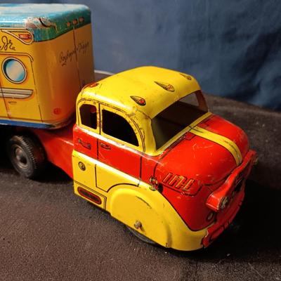 ROY ROGERS TRIGGER & TRIGGER JR TIN LITHO TOY SEMI TRAILER