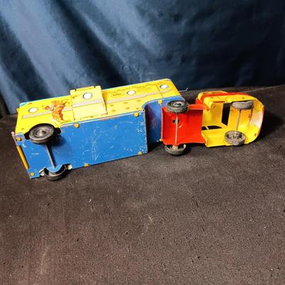 ROY ROGERS TRIGGER & TRIGGER JR TIN LITHO TOY SEMI TRAILER