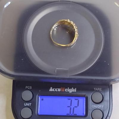 14 Karat Yellow Gold Ring- Gold Nugget Design- Approx Size 5 3/4 and Total Weight 3.2 Grams (#58)