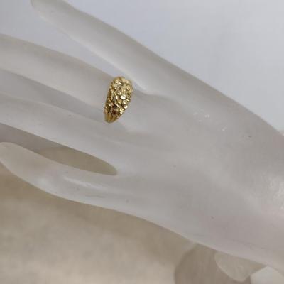 14 Karat Yellow Gold Ring- Gold Nugget Design- Approx Size 5 3/4 and Total Weight 3.2 Grams (#58)