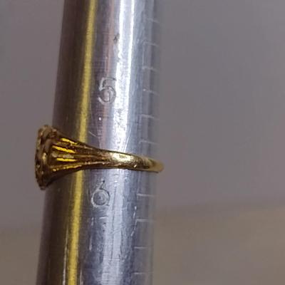 14 Karat Yellow Gold Ring- Gold Nugget Design- Approx Size 5 3/4 and Total Weight 3.2 Grams (#58)