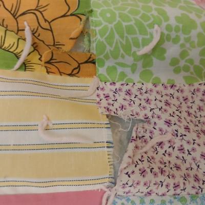 Antique handmade patchwork quilt - needs minor repairs - comes with patchwork pillowcase