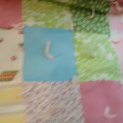 Antique handmade patchwork quilt - needs minor repairs - comes with patchwork pillowcase