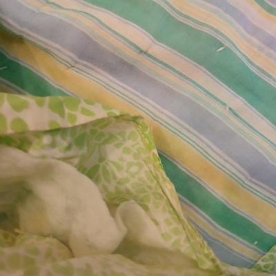 Antique handmade patchwork quilt - needs minor repairs - comes with patchwork pillowcase