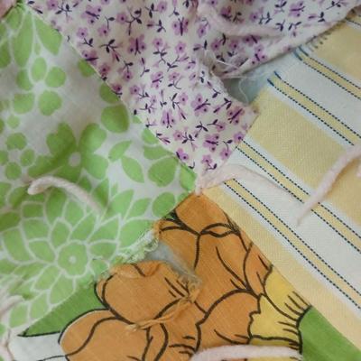 Antique handmade patchwork quilt - needs minor repairs - comes with patchwork pillowcase