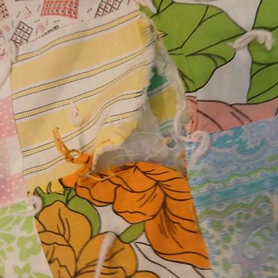 Antique handmade patchwork quilt - needs minor repairs - comes with patchwork pillowcase