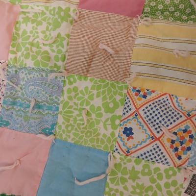 Antique handmade patchwork quilt - needs minor repairs - comes with patchwork pillowcase