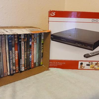 Brand new DVD/CD/CDR/CDRW/JPEG player with several DVD movies