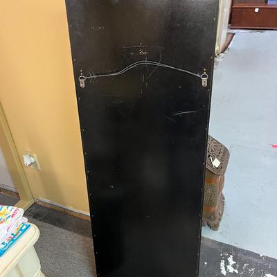 Sale Photo Thumbnail #11: Bernhard Rohne Mastercraft Acid Etched Brass Tall Wall Mirror, likely from the 1970's  Mid-century modern Hollywood Regency Style Mirror.   19.75"x57"