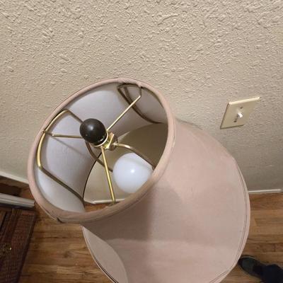 nice floor lamp with shade - brown tone marble like design