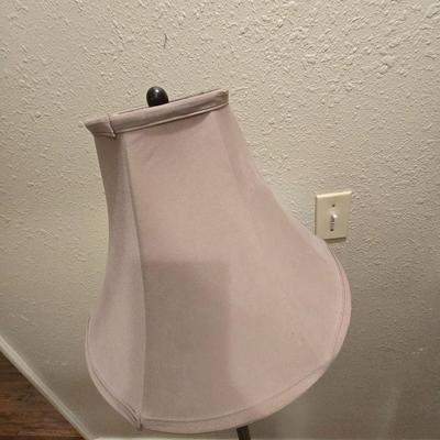 nice floor lamp with shade - brown tone marble like design