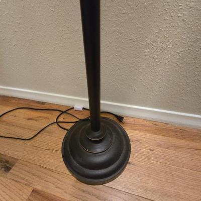 nice floor lamp with shade - brown tone marble like design
