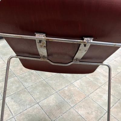 Sale Photo Thumbnail #14: Elmar Flototto Dining or side chair.  A classic piece of mid-century modern furniture from Germany.  The seat and backrest is made from Pagwood and  a chrome plated tubular steel base.
Seat Ht 17.5'  Back Ht 30.5"