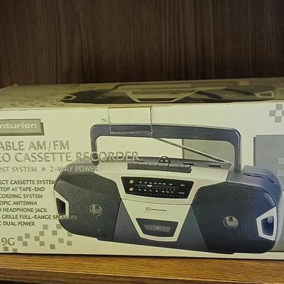 Brand new old stock Centurion portable AM/FM Stereo Cassette recorder with bass boost system C839G