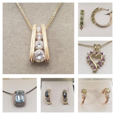 Sterling and Gem Necklaces and Earrings (ST-KD)