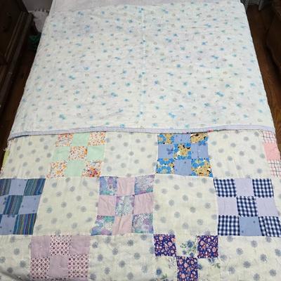 Handmade quilt - needs some repairs comes with quilted pillow