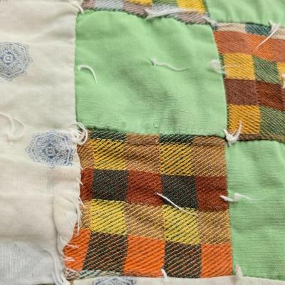 Handmade quilt - needs some repairs comes with quilted pillow
