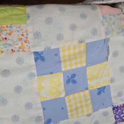 Handmade quilt - needs some repairs comes with quilted pillow