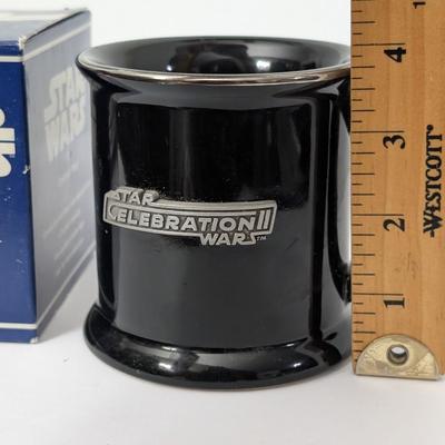 Vintage Star Wars Celebration II Black Ceramic Mug with Pewter Logo Rawcliffe Boxed