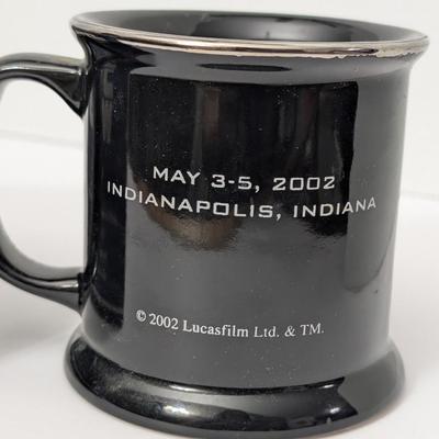 Vintage Star Wars Celebration II Black Ceramic Mug with Pewter Logo Rawcliffe Boxed