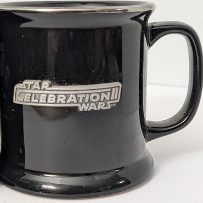 Vintage Star Wars Celebration II Black Ceramic Mug with Pewter Logo Rawcliffe Boxed